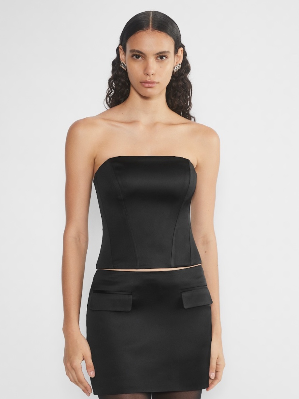 Aritzia Castle Satin Bustier Strapless Satin Corset Top